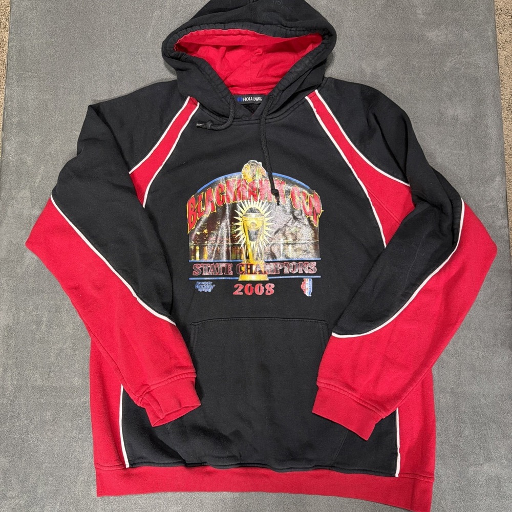 Holloway Chicago Blackhawks State Championships 2008 Red/Black Pullover Hoodie